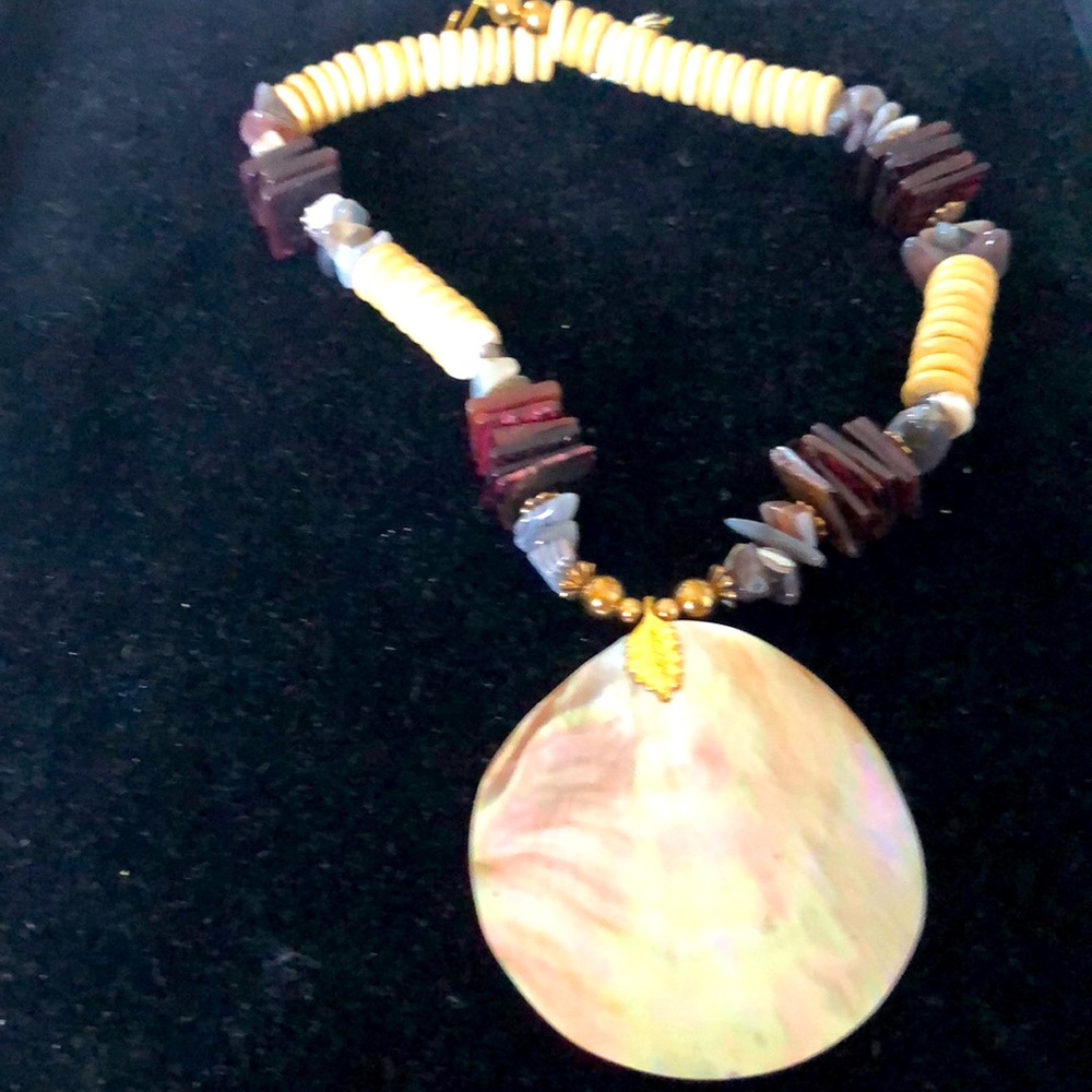 Vintage shell and bone necklace